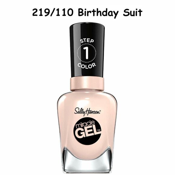 💖3/$15💖 Sally Hansen Miracle Gel Polish *219/110 Birthday Suit* - Picture 2 of 8